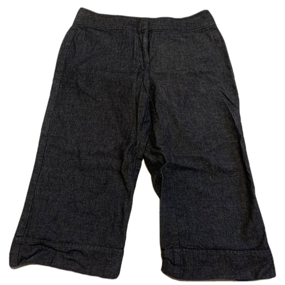 Dalia Collection Pants - Dalia Collection Wide-Leg Cropped Culotte Pants - Gray Denim - Size 6